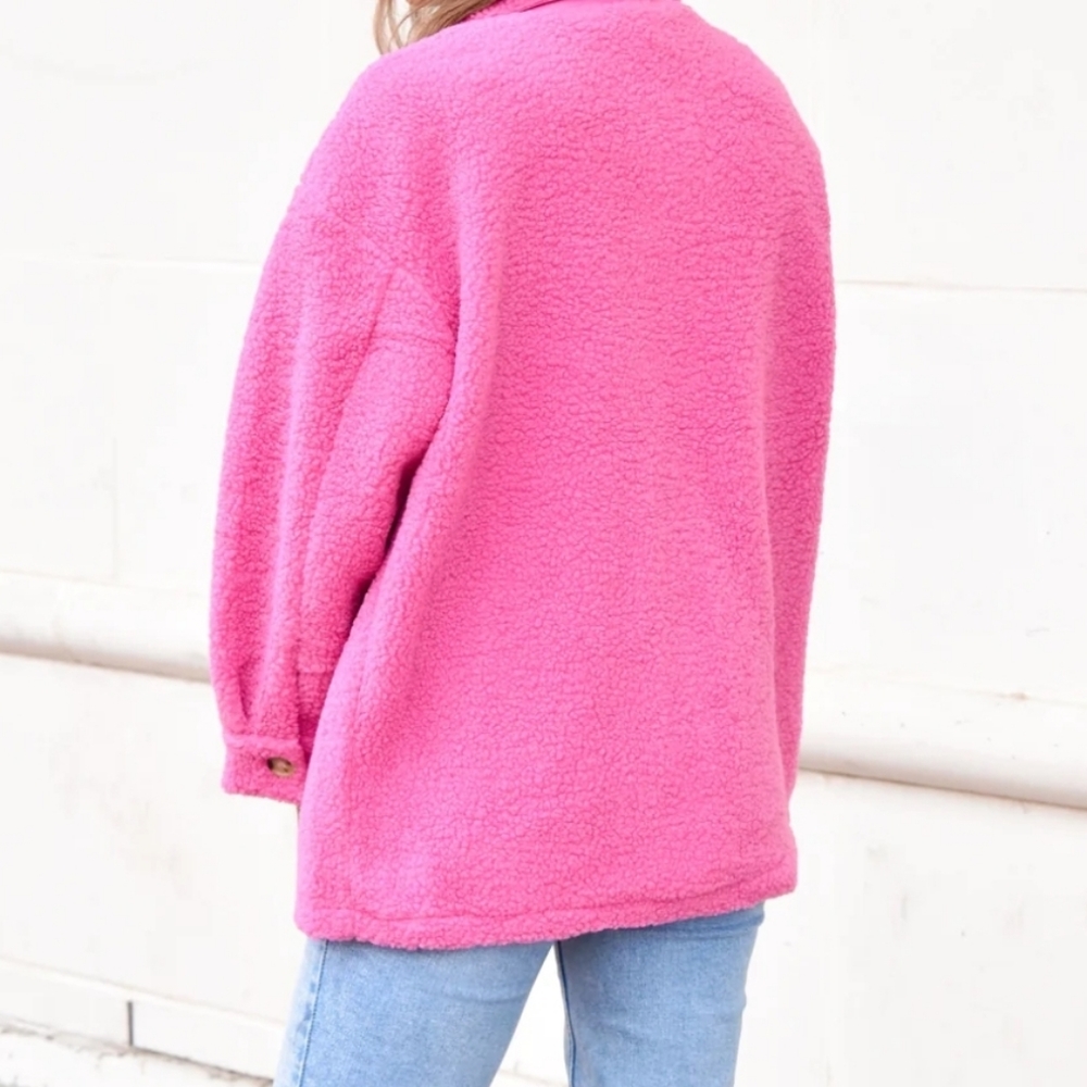 ENTRO Faux Sherpa Jacket Coat - Picture 4 of 15